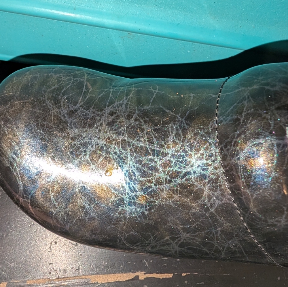 Dansko Black Leather Shoes with Silver Pattern